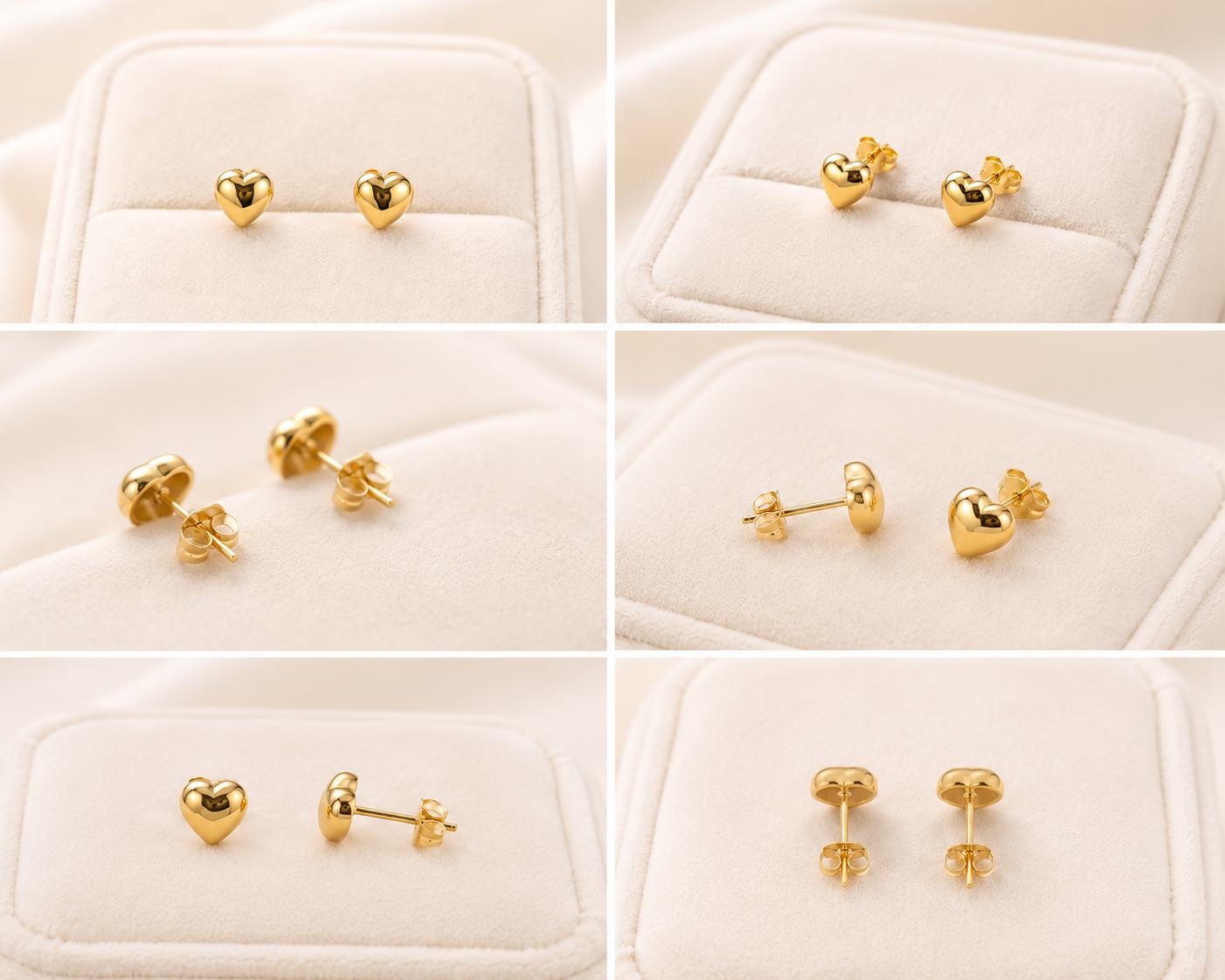 Aretes de Corazón en Oro 10K