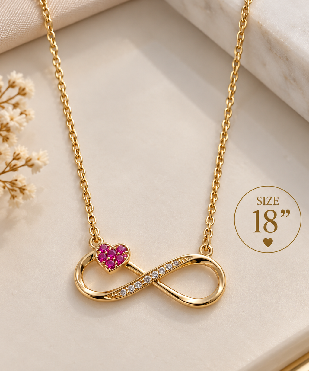 Collar de Oro 10K – Dije Infinito con Corazón