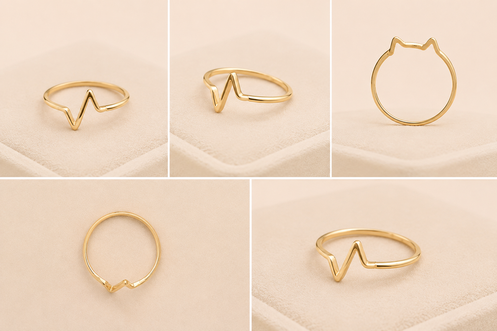 Anillo para Mujer en Oro 10K con Diseño de Latido