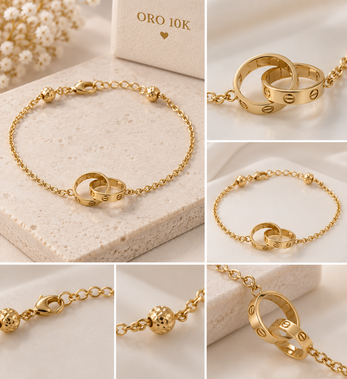 Pulsera oro 10k para mujer