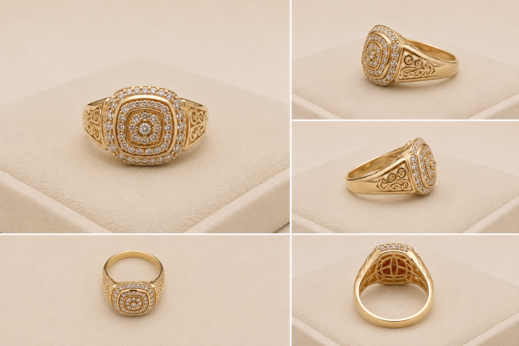 Anillo de Hombre en Oro 10K con Diseño Ornamental