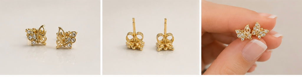 Aretes de Mariposa en Oro 10K