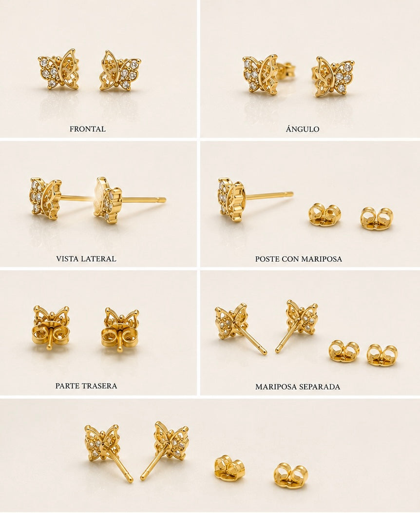 Aretes de Mariposa en Oro 10K