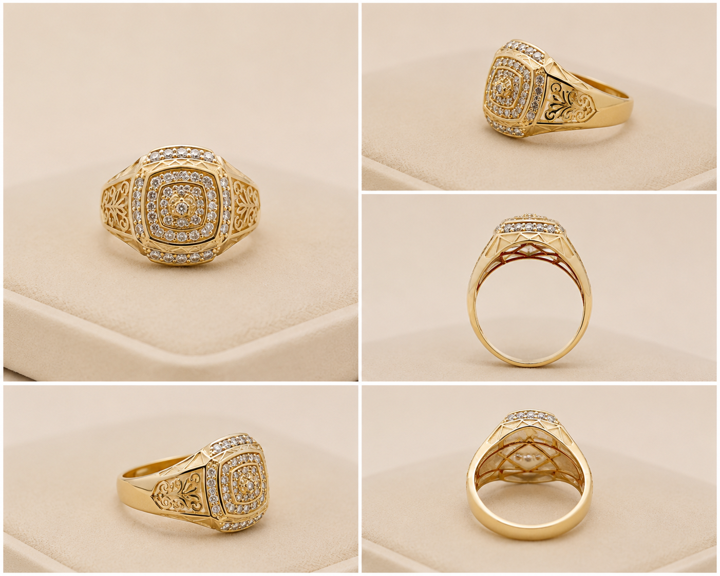 Anillo de Hombre en Oro 10K con Diseño Ornamental
