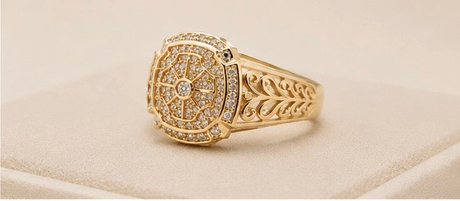 Anillo para Hombre en Oro 10K con Diseño Elegante