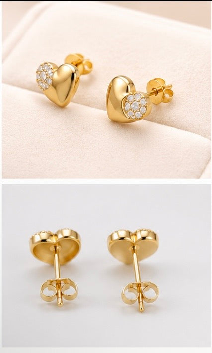 Aretes de Corazón en Oro 10K