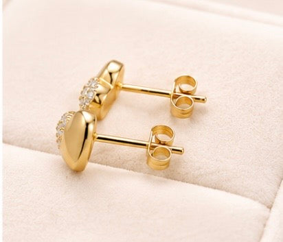 Aretes de Corazón en Oro 10K